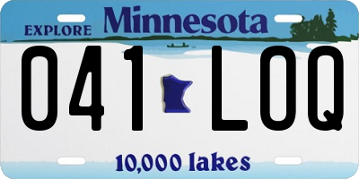 MN license plate 041LOQ