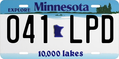 MN license plate 041LPD