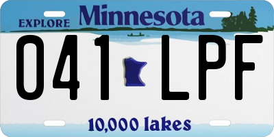 MN license plate 041LPF