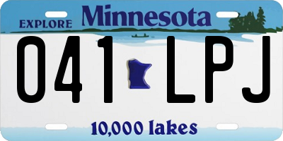 MN license plate 041LPJ