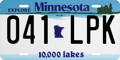 MN license plate 041LPK