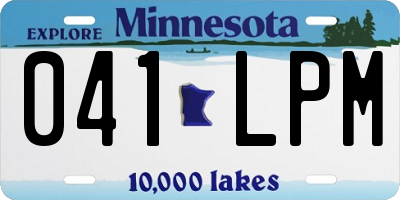 MN license plate 041LPM