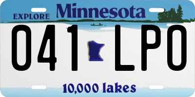 MN license plate 041LPO