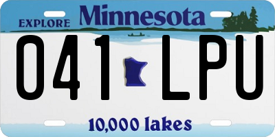 MN license plate 041LPU