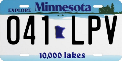 MN license plate 041LPV
