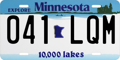MN license plate 041LQM