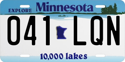 MN license plate 041LQN