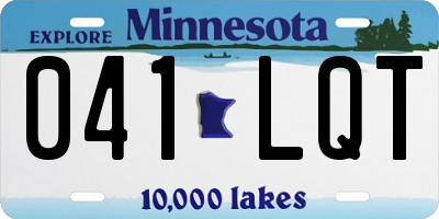 MN license plate 041LQT