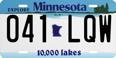MN license plate 041LQW