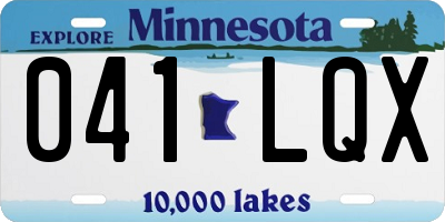 MN license plate 041LQX