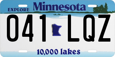 MN license plate 041LQZ