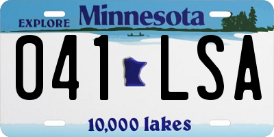 MN license plate 041LSA