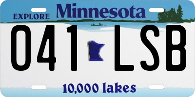 MN license plate 041LSB