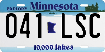 MN license plate 041LSC