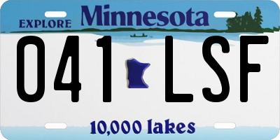 MN license plate 041LSF