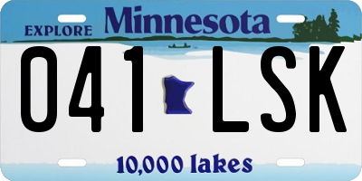 MN license plate 041LSK