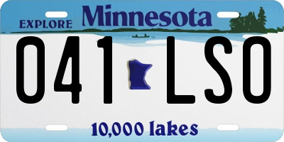 MN license plate 041LSO