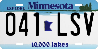 MN license plate 041LSV