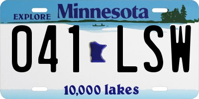 MN license plate 041LSW