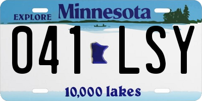 MN license plate 041LSY