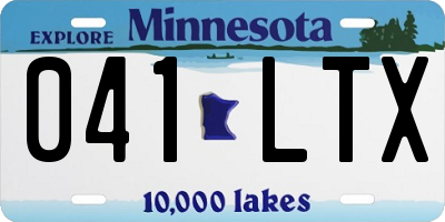 MN license plate 041LTX