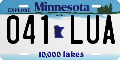 MN license plate 041LUA