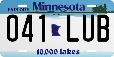 MN license plate 041LUB