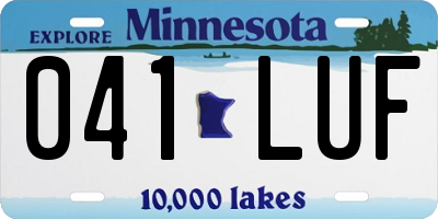 MN license plate 041LUF