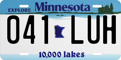 MN license plate 041LUH
