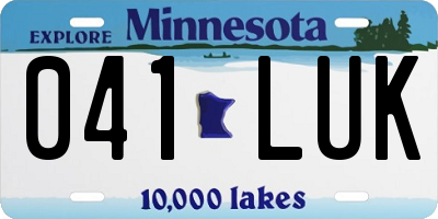MN license plate 041LUK