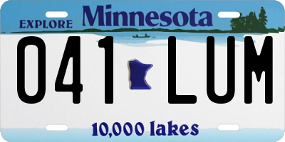 MN license plate 041LUM