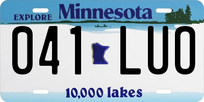 MN license plate 041LUO