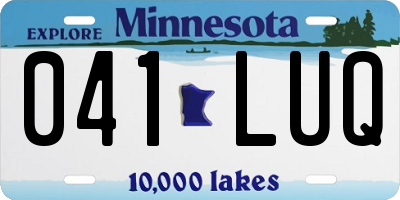 MN license plate 041LUQ