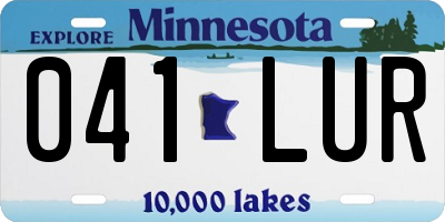 MN license plate 041LUR