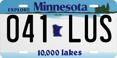 MN license plate 041LUS