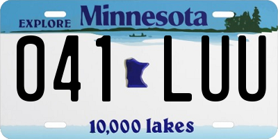 MN license plate 041LUU