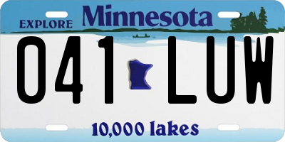 MN license plate 041LUW