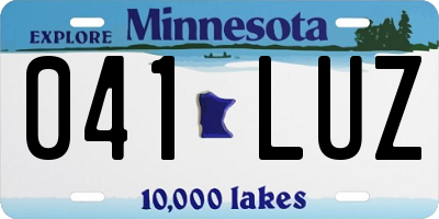 MN license plate 041LUZ