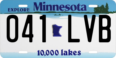 MN license plate 041LVB