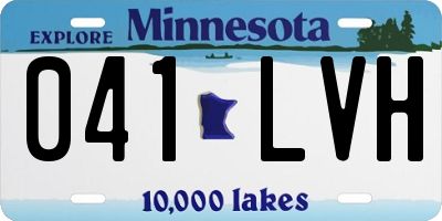 MN license plate 041LVH