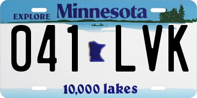 MN license plate 041LVK