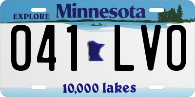 MN license plate 041LVO