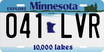 MN license plate 041LVR