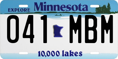 MN license plate 041MBM