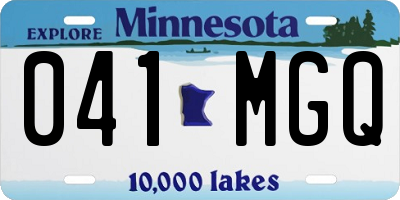 MN license plate 041MGQ