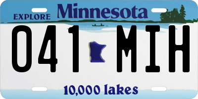 MN license plate 041MIH