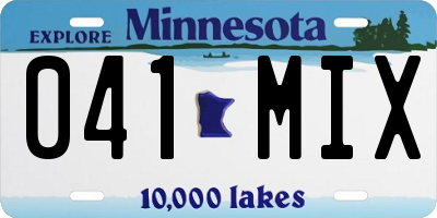 MN license plate 041MIX