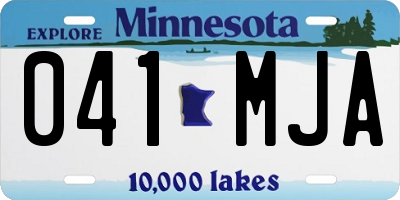 MN license plate 041MJA