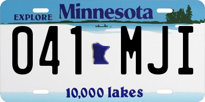 MN license plate 041MJI