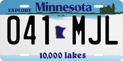 MN license plate 041MJL